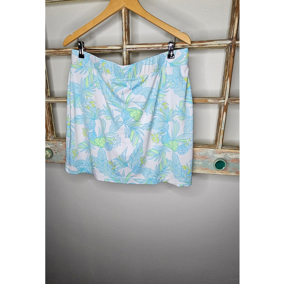 Stella Parker White/blue/lime Pineapple Print Skort size XL