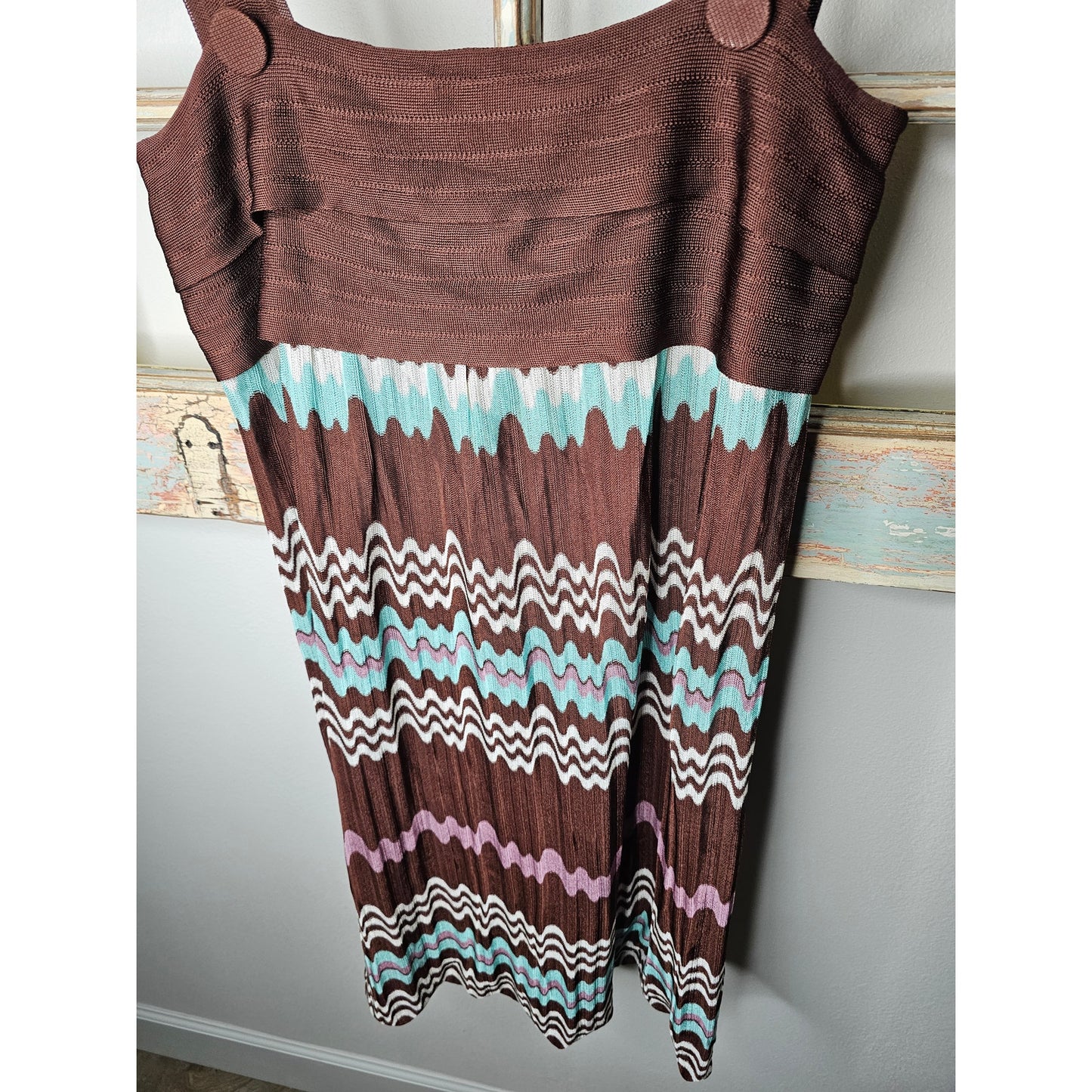 NWOT Y2K Missoni Italian made Sleeveless Knit Dress Ladies size 44 / 8
