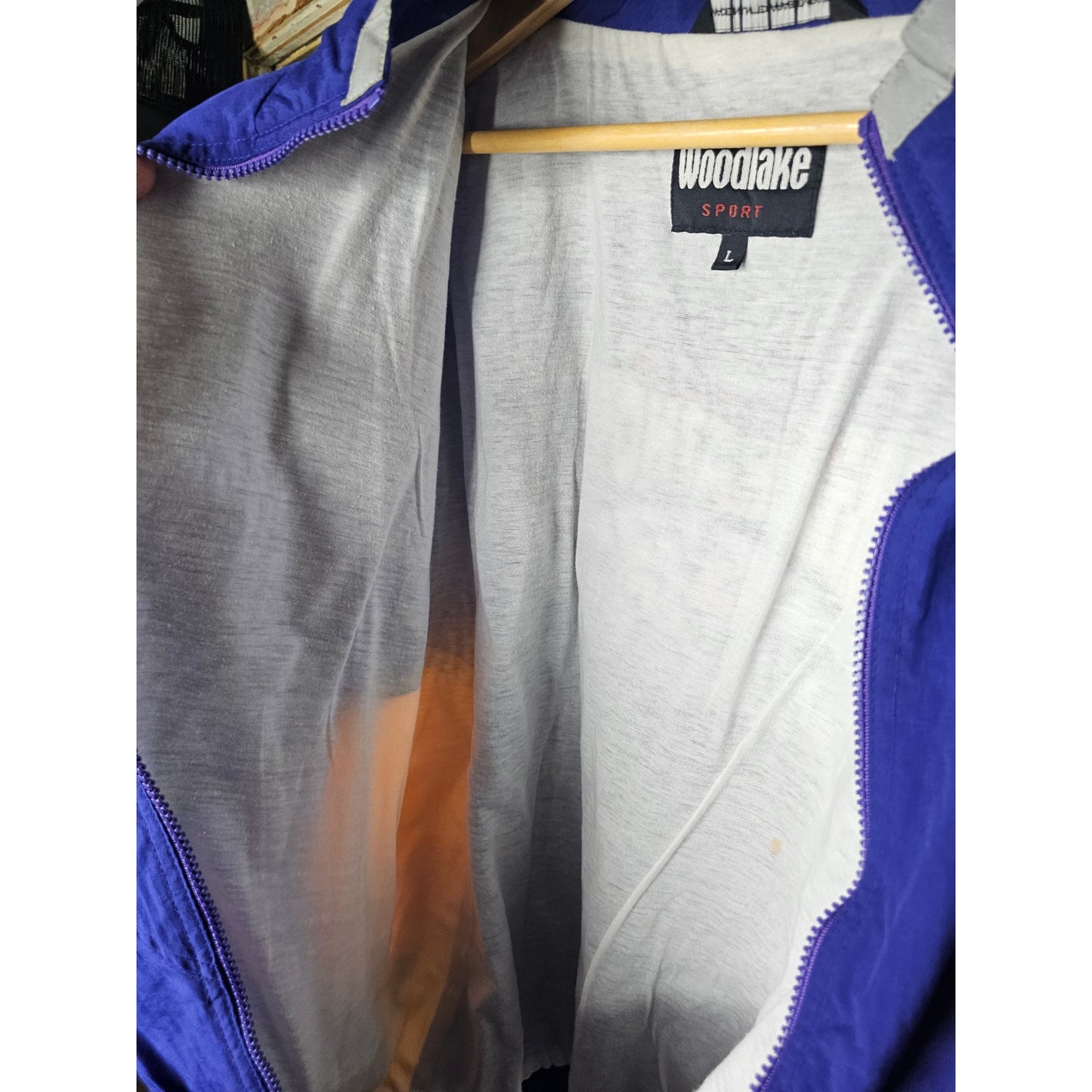 Vintage Boston Marathon Nylon Embroidered Purple/Gold Jacket size Large