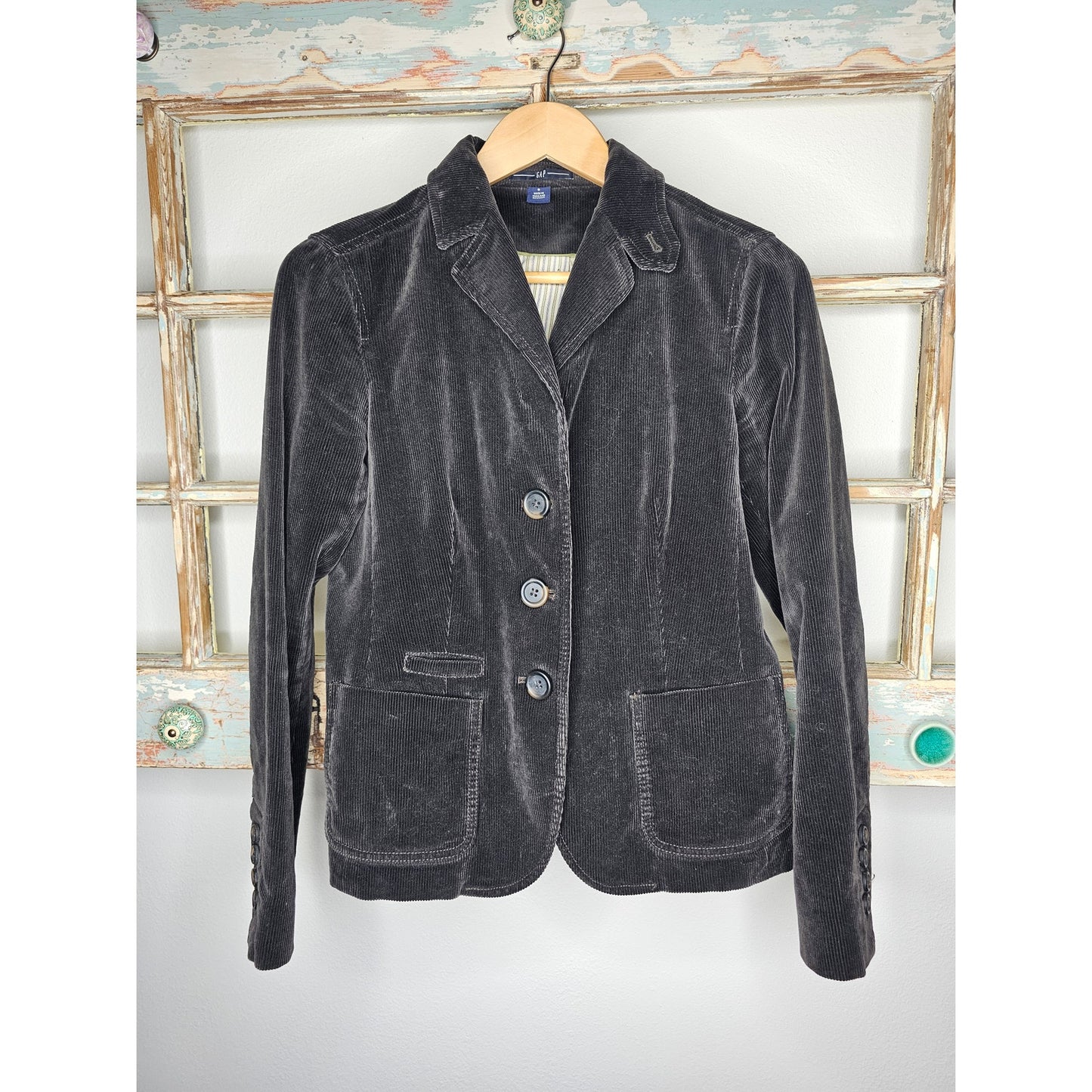 Gap Corduroy Brown Blazer 3 button closure ladies size 6