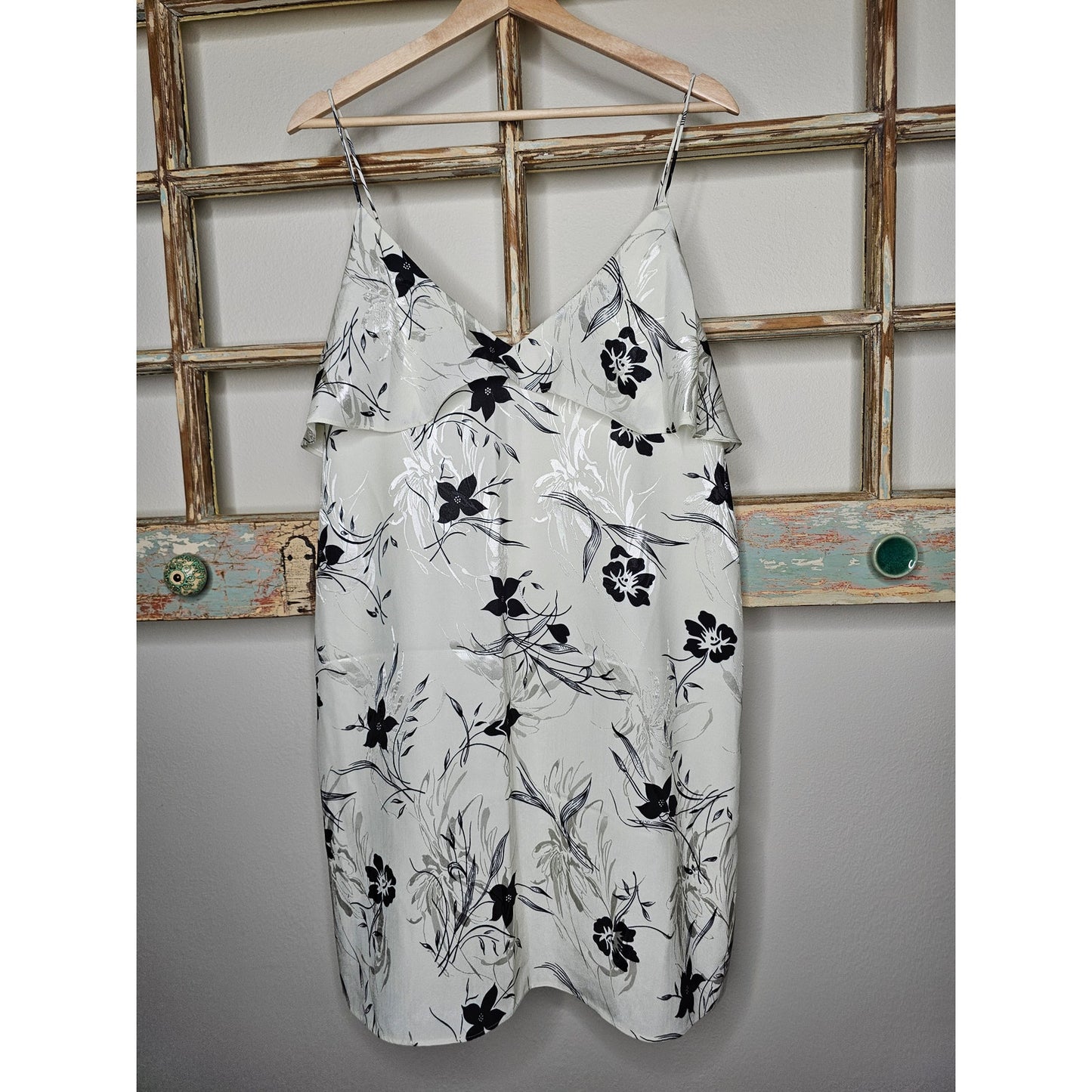 NWT Alice + Olivia Bess Floral Slip Dress Spaghetti Straps size Large