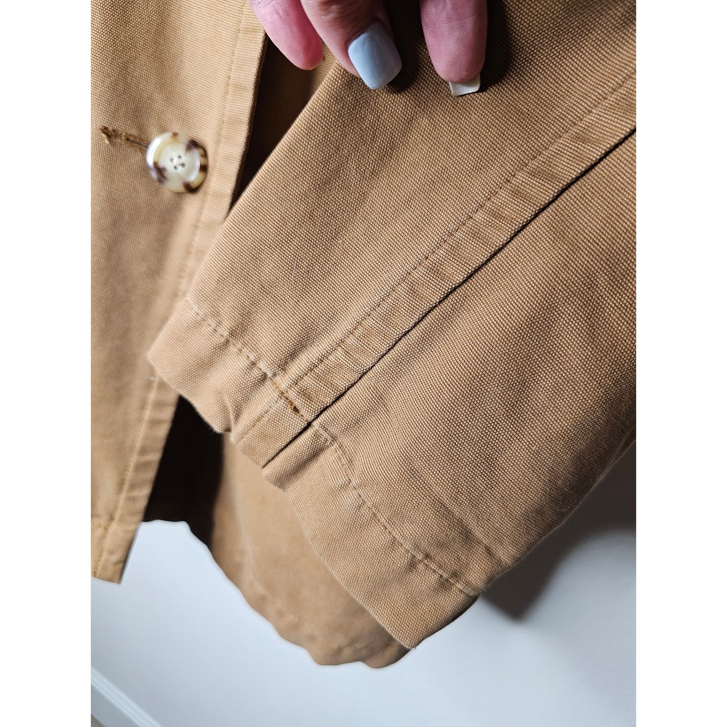 Vintage Eddie Bauer Ladies Khaki Peacoat with Wool removable Lining size Large