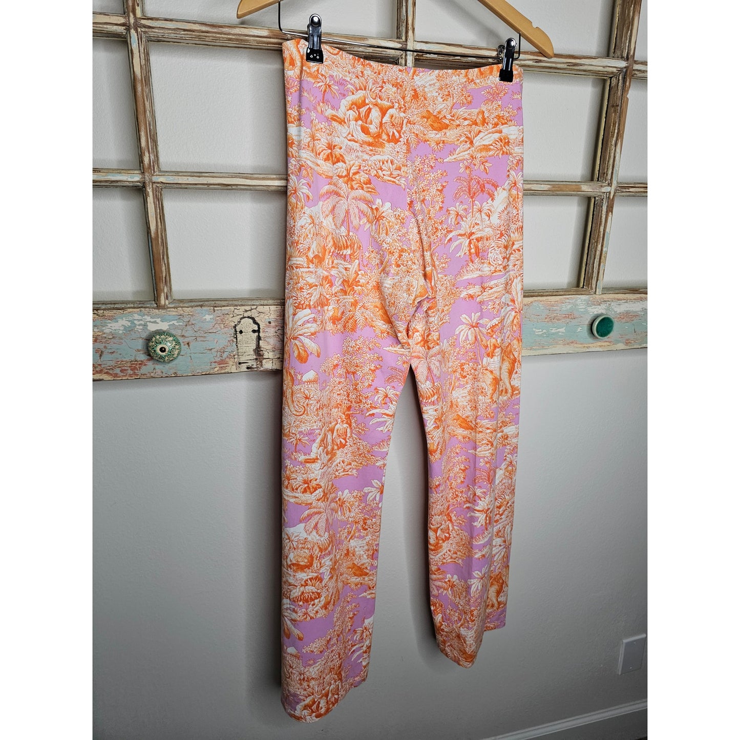 Toile Orange/Purple Comfy Lounge Leisure Pants Size Medium