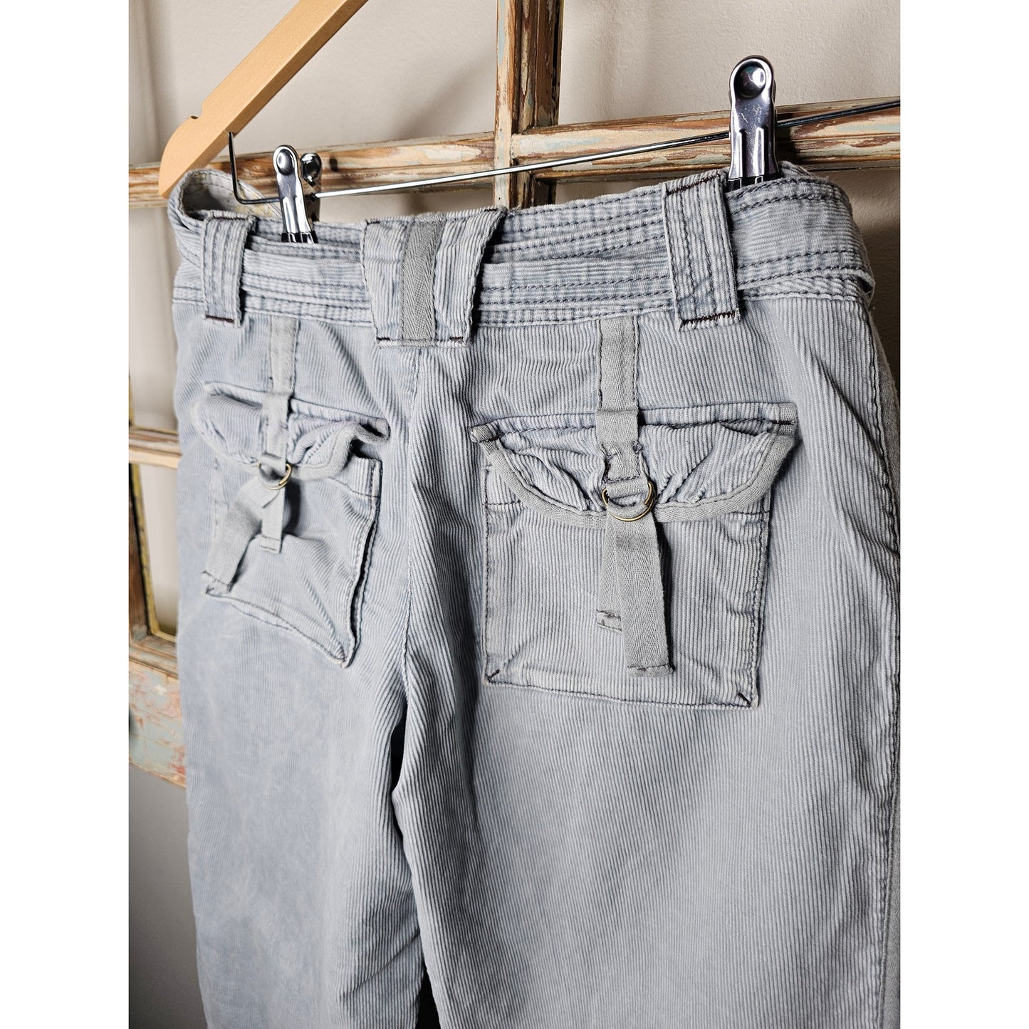 HEI HEI Anthropologie Wide Leg Light Blue Corduroy Pants Size 2