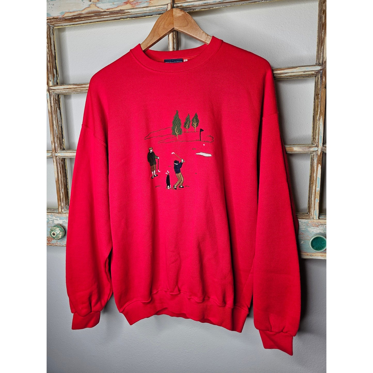 Vintage Golf Embroidered Sweatshirt Concept Leisurerwear Men's Size Large