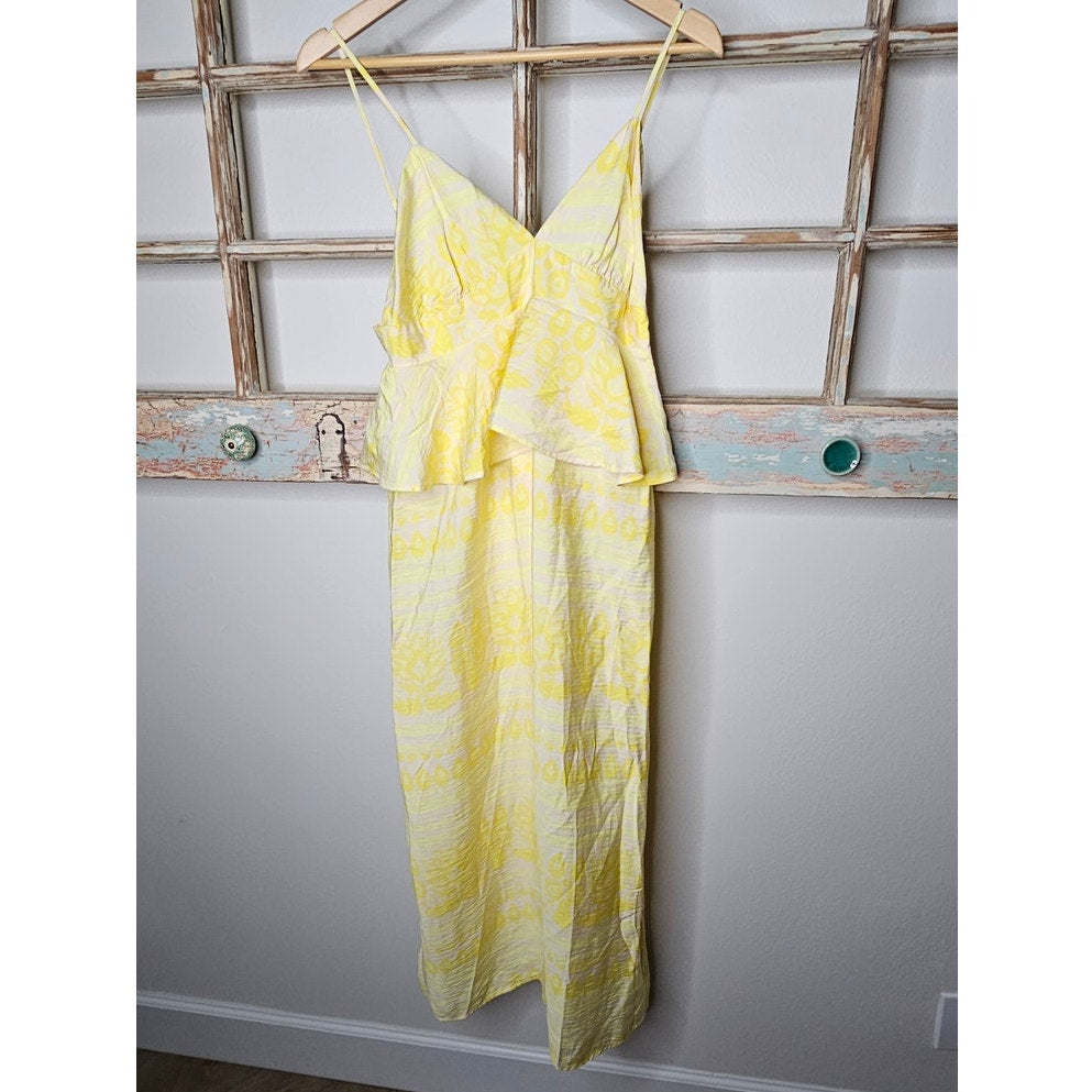 NWT Jenny K Lopez Future Collective Yellow Island Midi Dress Ladies size 6