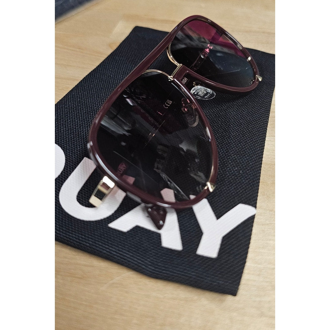 NIB Quay High Profile Espresso Frame & Brown Lens Unisex Sunglasses
