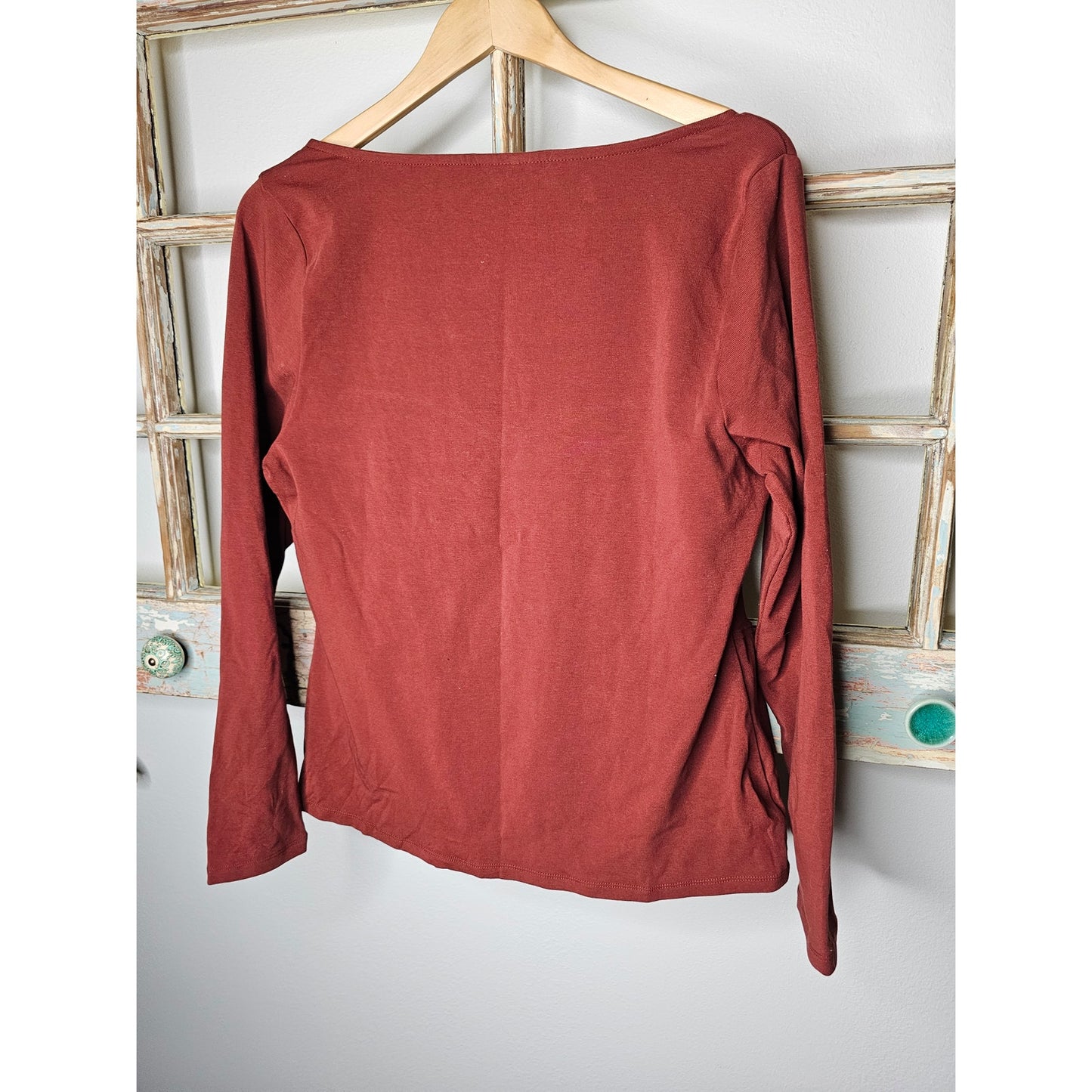 NWOT Rusty Rose Ribbed Corset Style Long Sleeve Top Size XXL