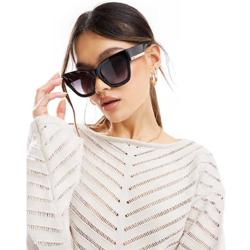NWT / Case Black Quay By The Way Chic Oversized Square Shape Sunnies