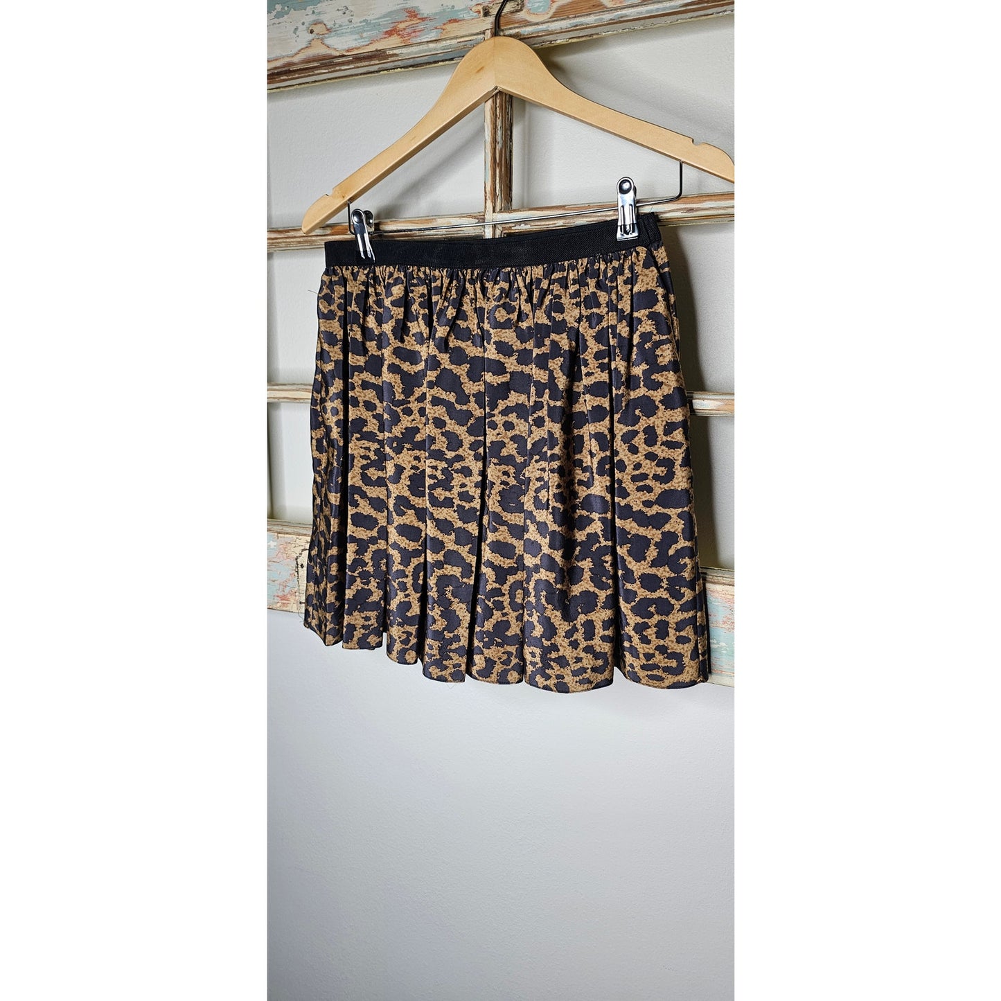 NWOT Sea New York Leopard Silk Blend Print Flare Skirt Size 8