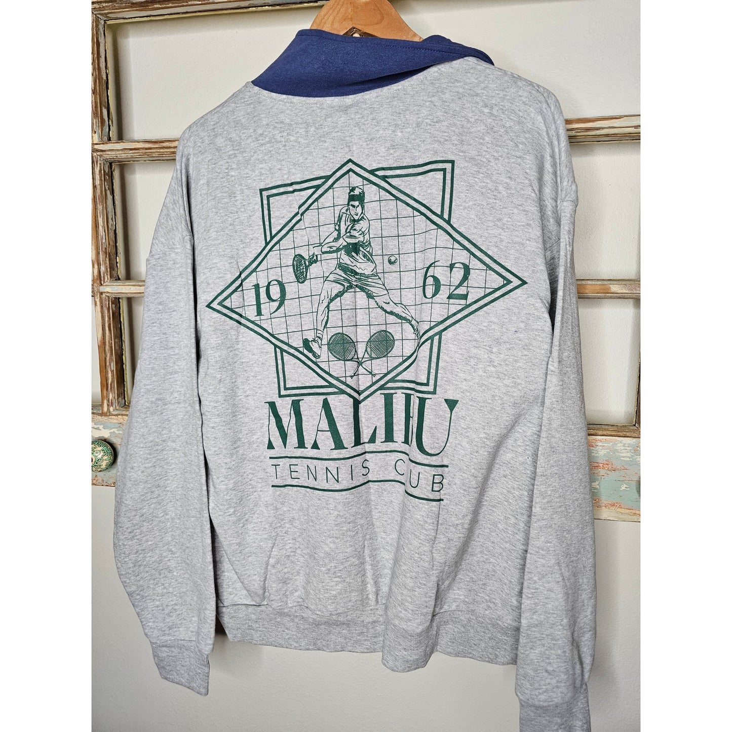 NWT Malibu Tennis Club 1/4 Zip Neckline Patch Left Chest Ladies XS
