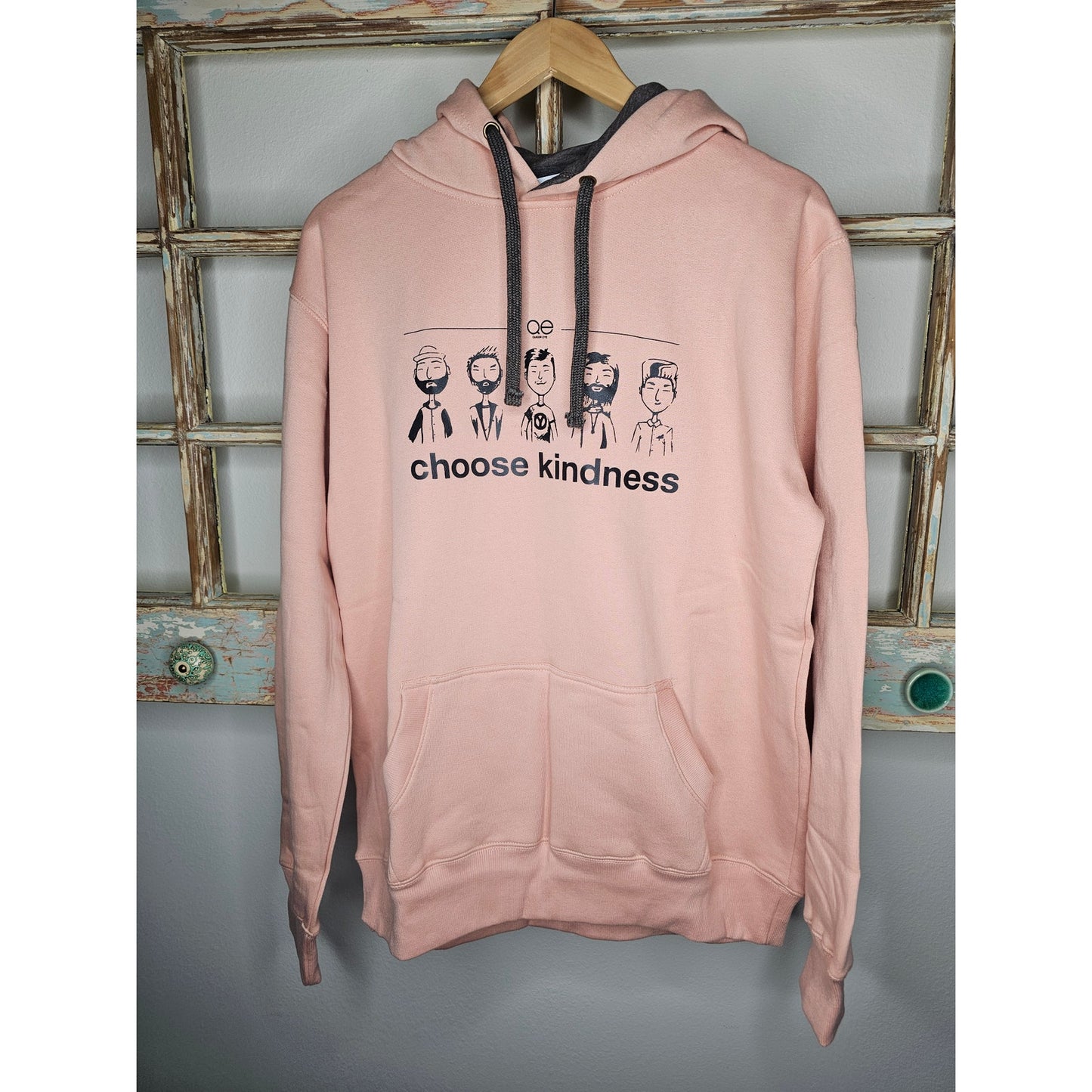 NWT Pink Hoodie "Choose Kindness" with Characters Men's size large