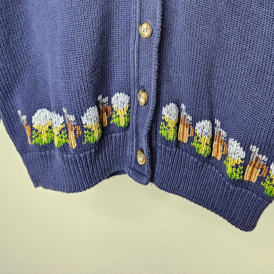 Vintage Lands End Golf Front Button Cardigan Ladies Size Small