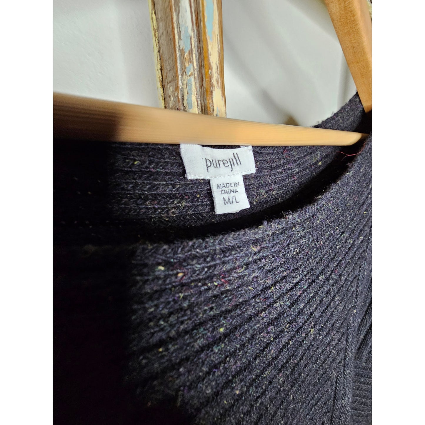 J.Jill PureJill Pullover Ribbed Knit Wool blend Gray Vest Ladies size Large