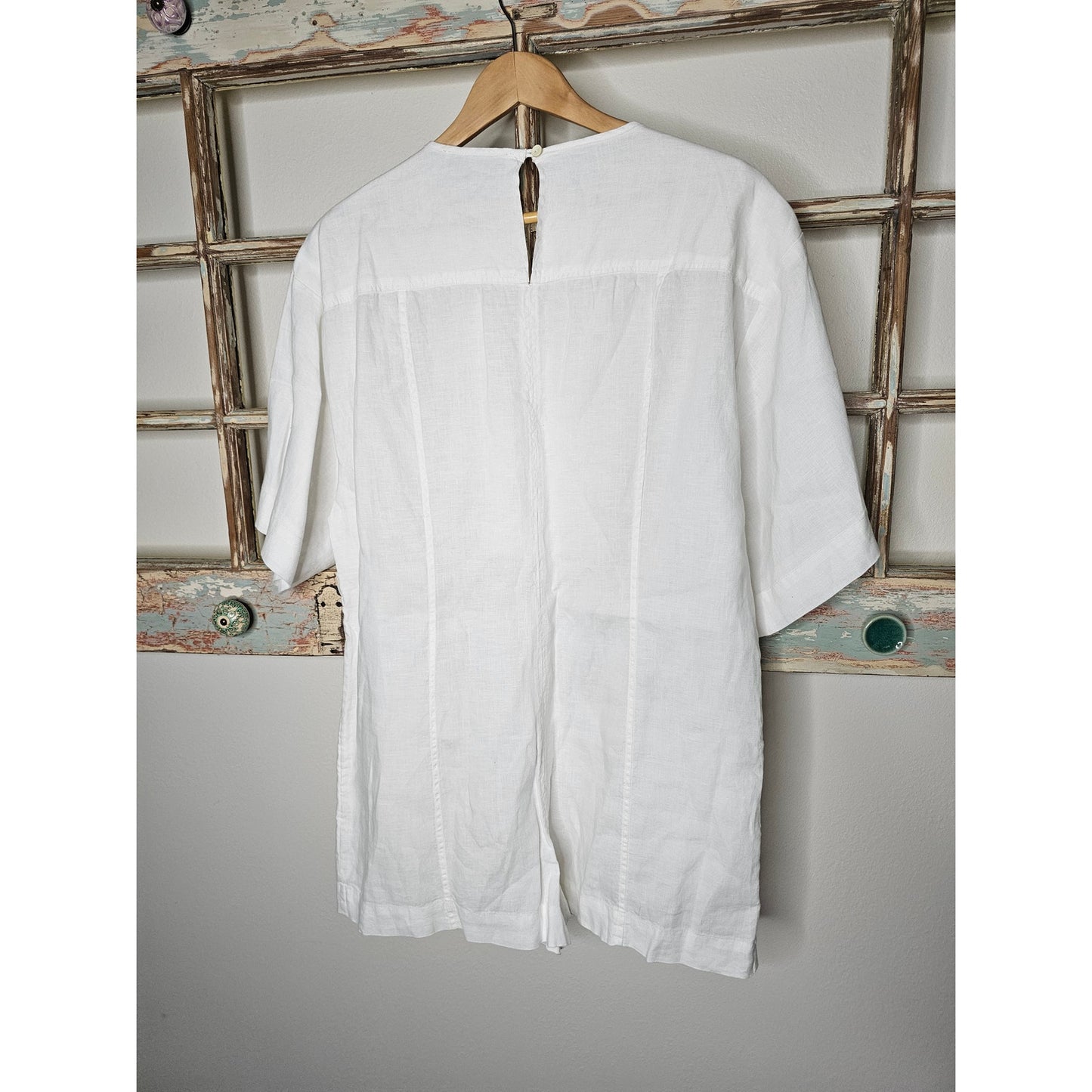 Linen White Joie Short Sleeve Short Romper Ladies size XL