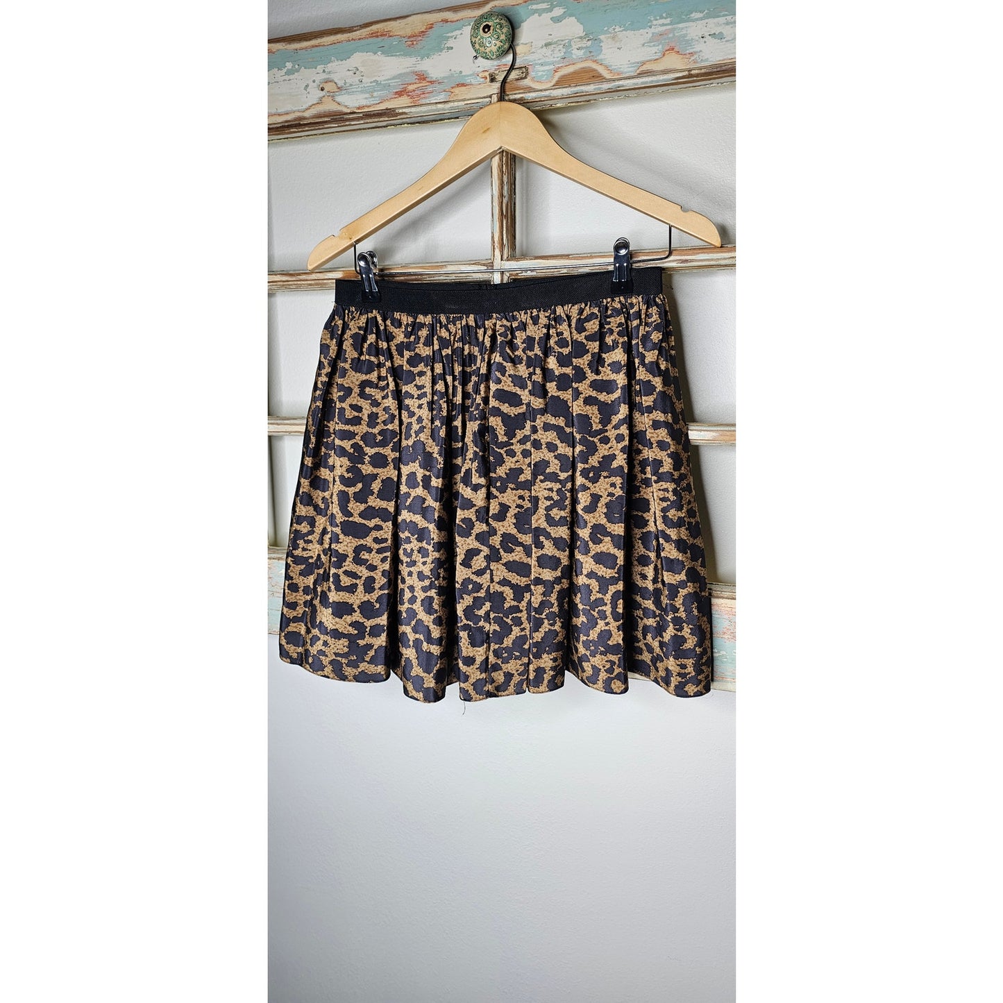 NWOT Sea New York Leopard Silk Blend Print Flare Skirt Size 8