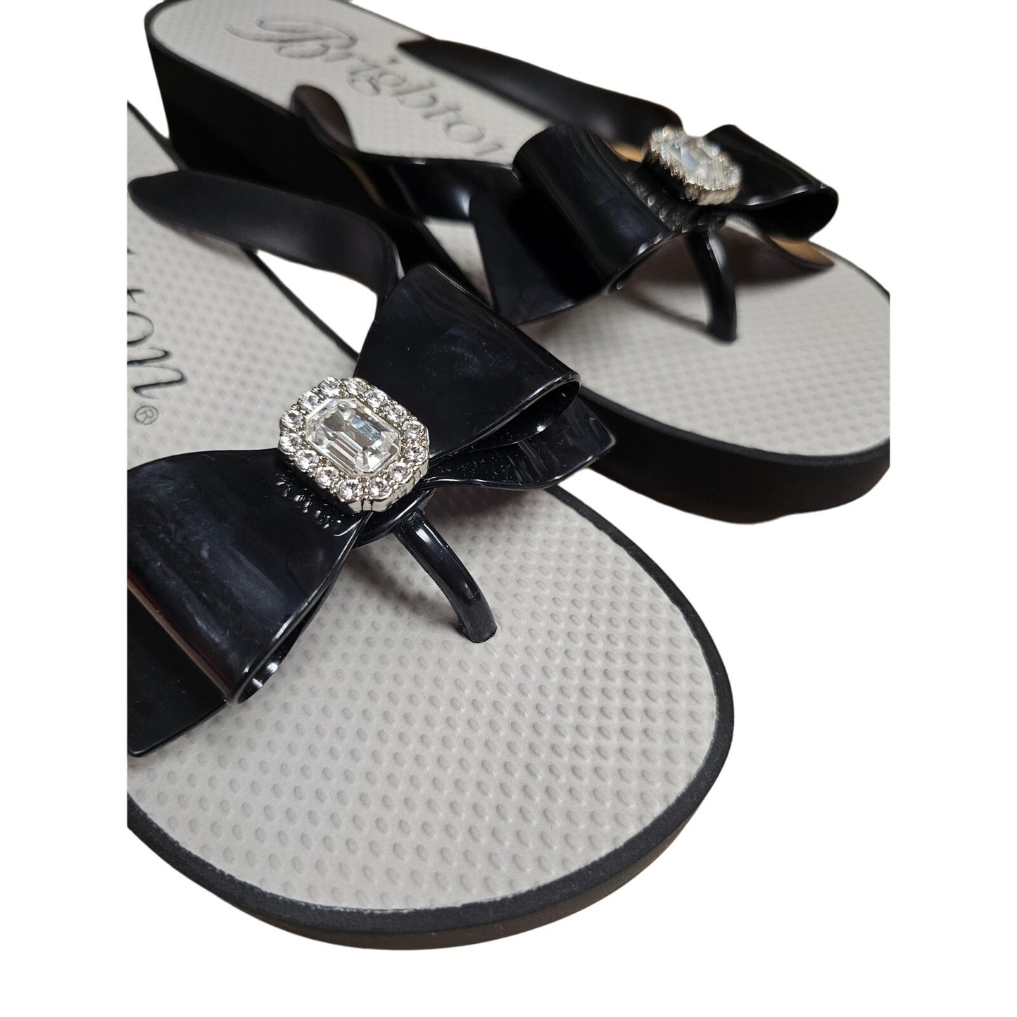 NWOT Brighton Bowie Bling Wedge Flip Flops Ladies size 9