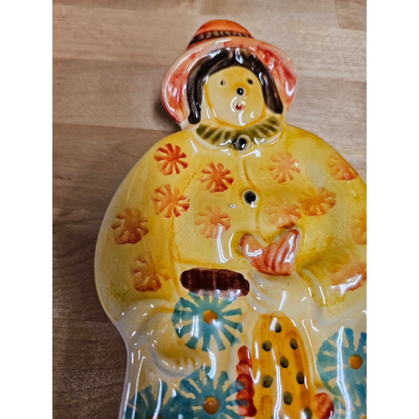 Vintage Ceramic Italian Spoon Rest/ Wall Hanging Italian Woman with Fish