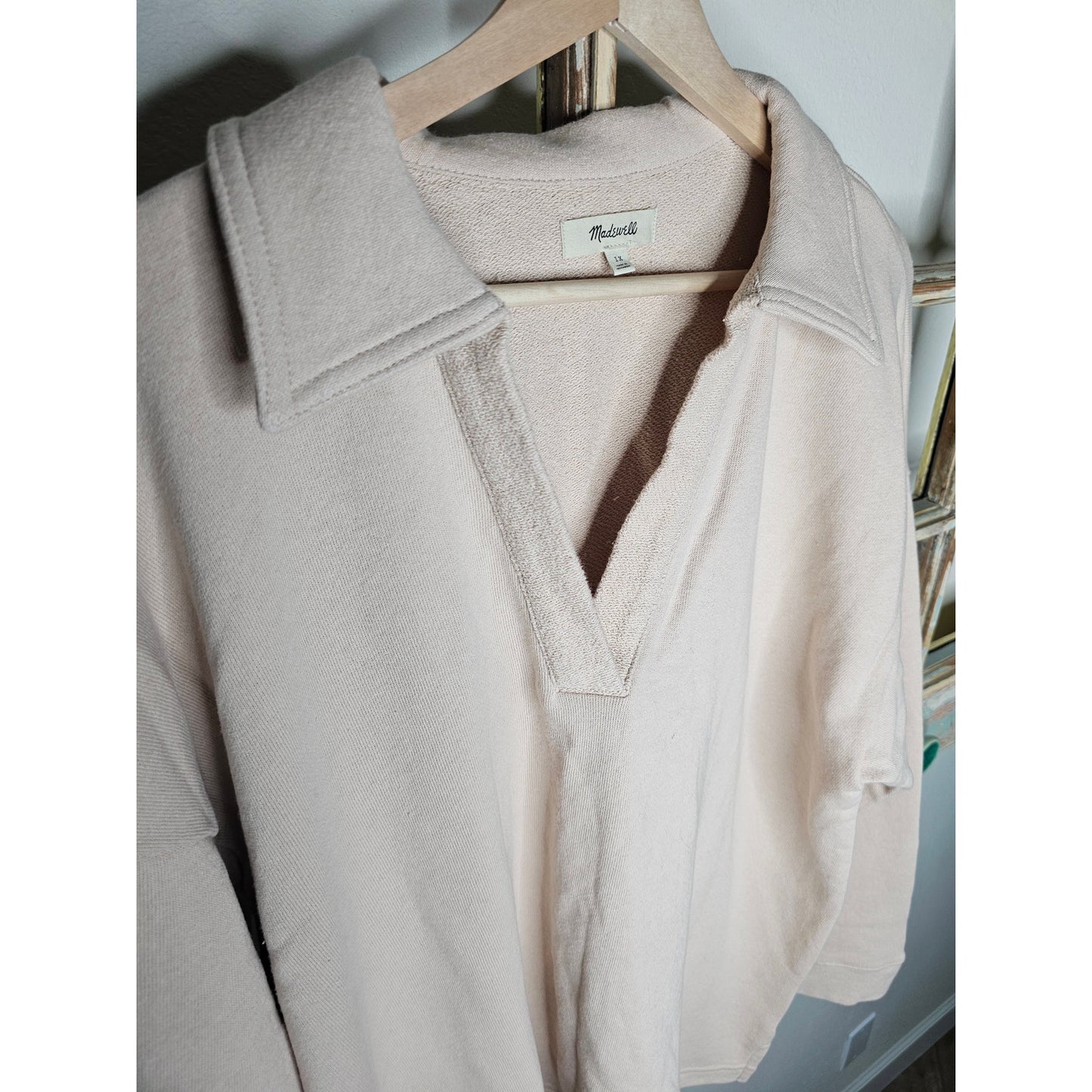 Madewell Cotton-Hemp Oversized collared Sweatshirt Ladies size 1X