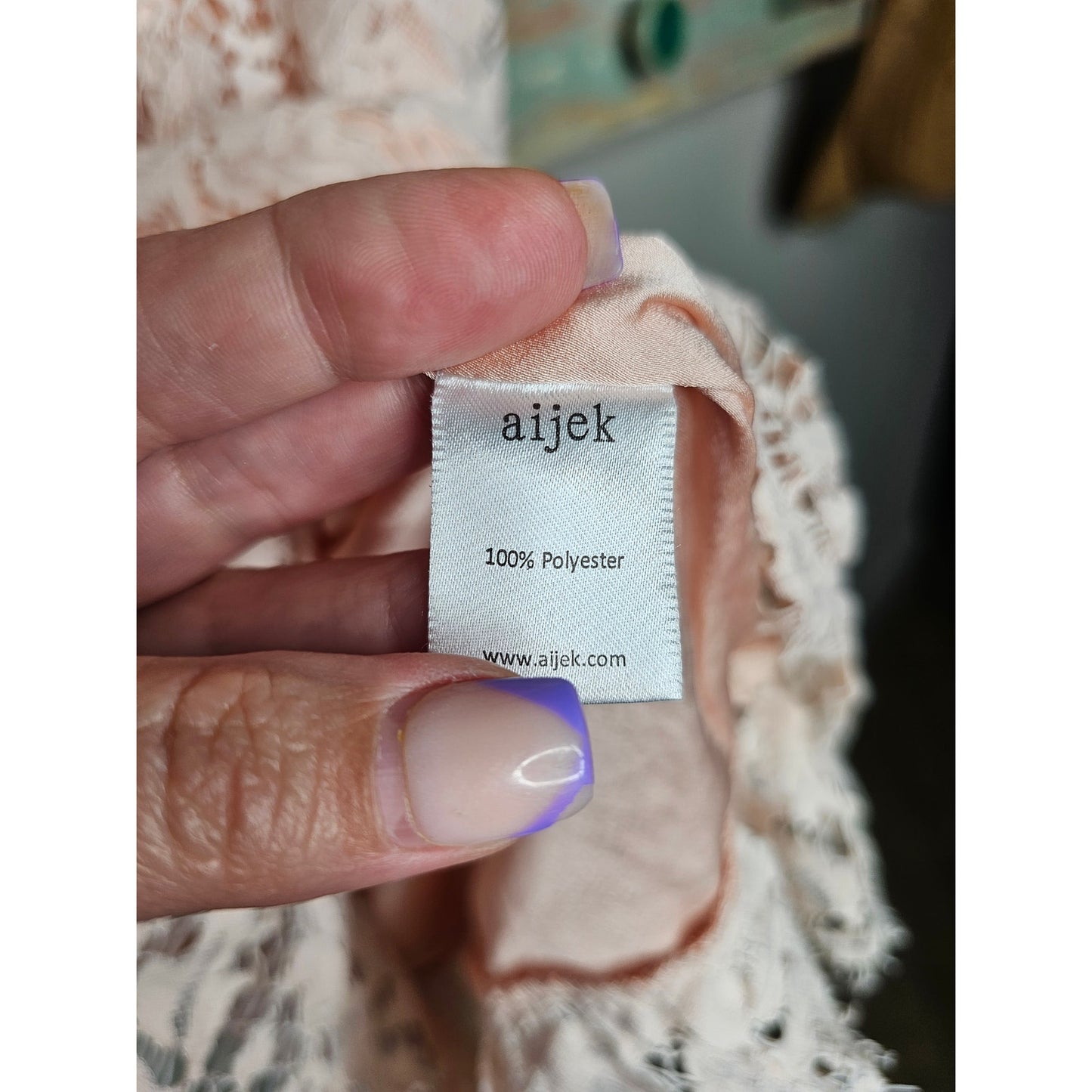 Eyelash Lace Mini Dress W Keyhole Back in Peach By Aijek Ladies 3 / size 10