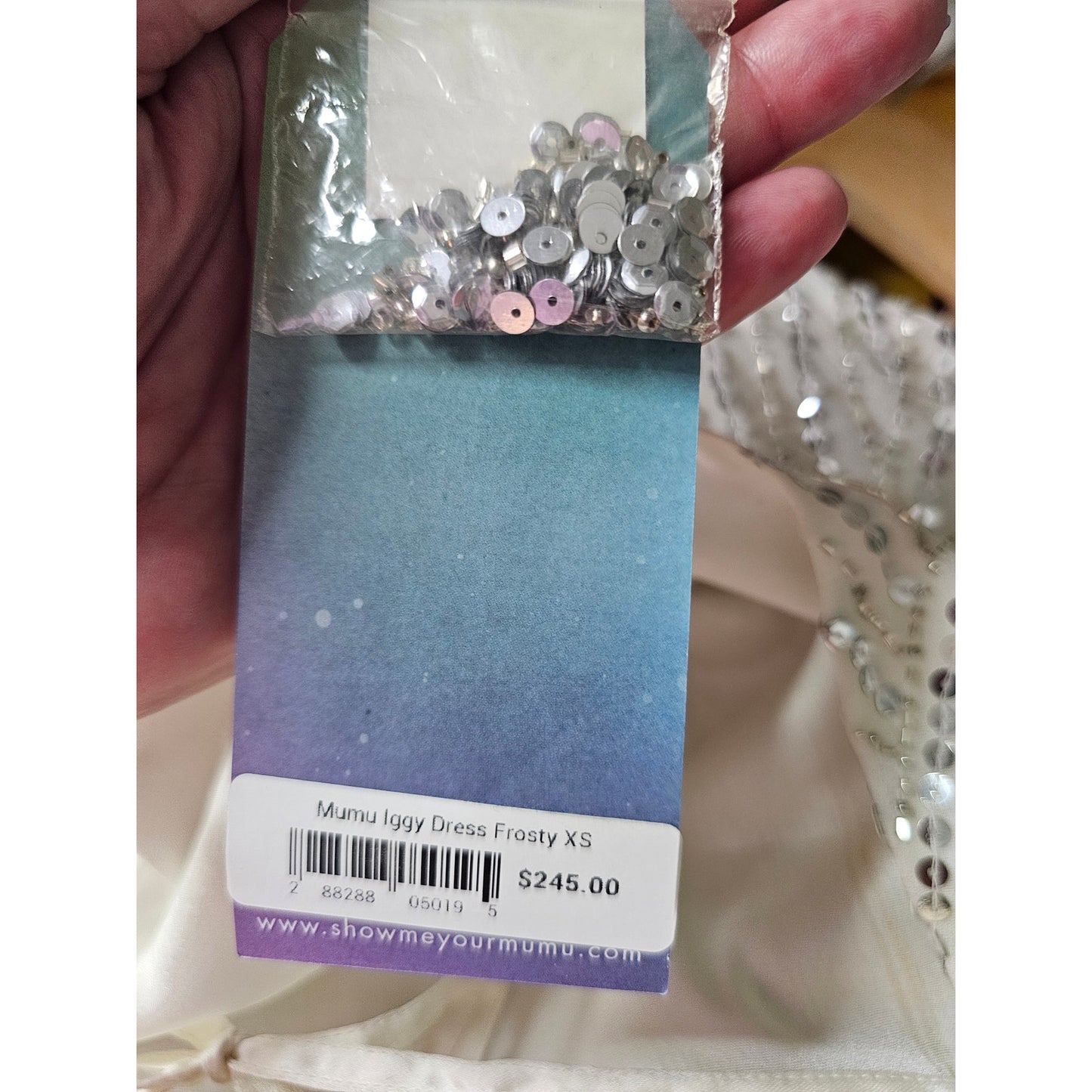 NWT Show Me Your Mumu Iggy White Sequen Dress Size XS*