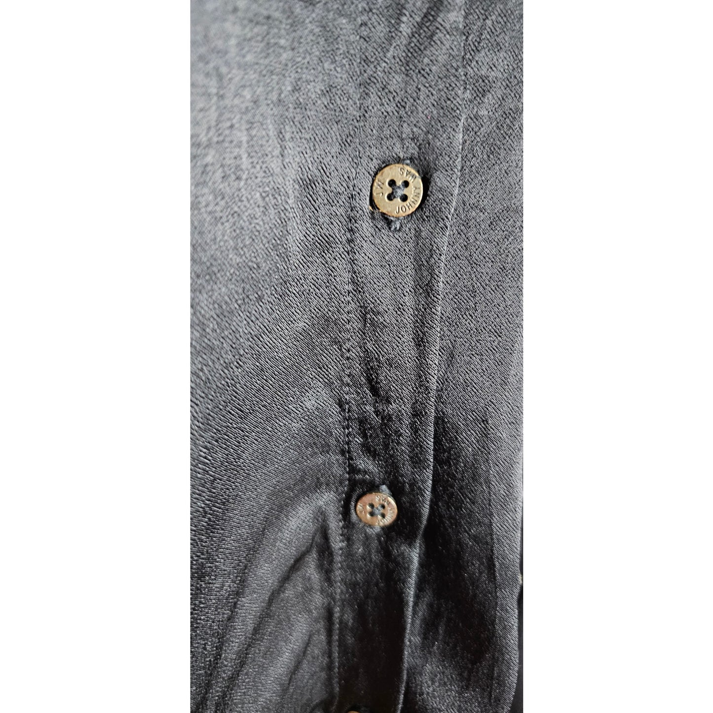 Johnny Was Workshop Black Button Up W/ Gold Embroidery High/low size XS