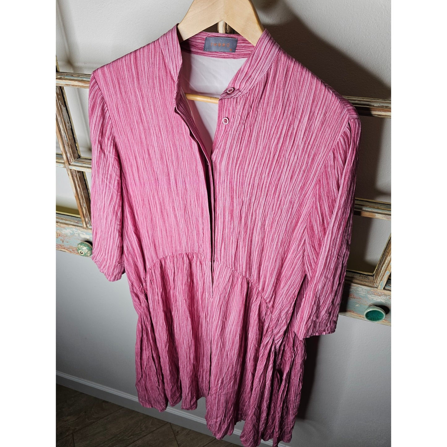 Tweed Pink Lined Flowy Midi Dress Ladies size Medium