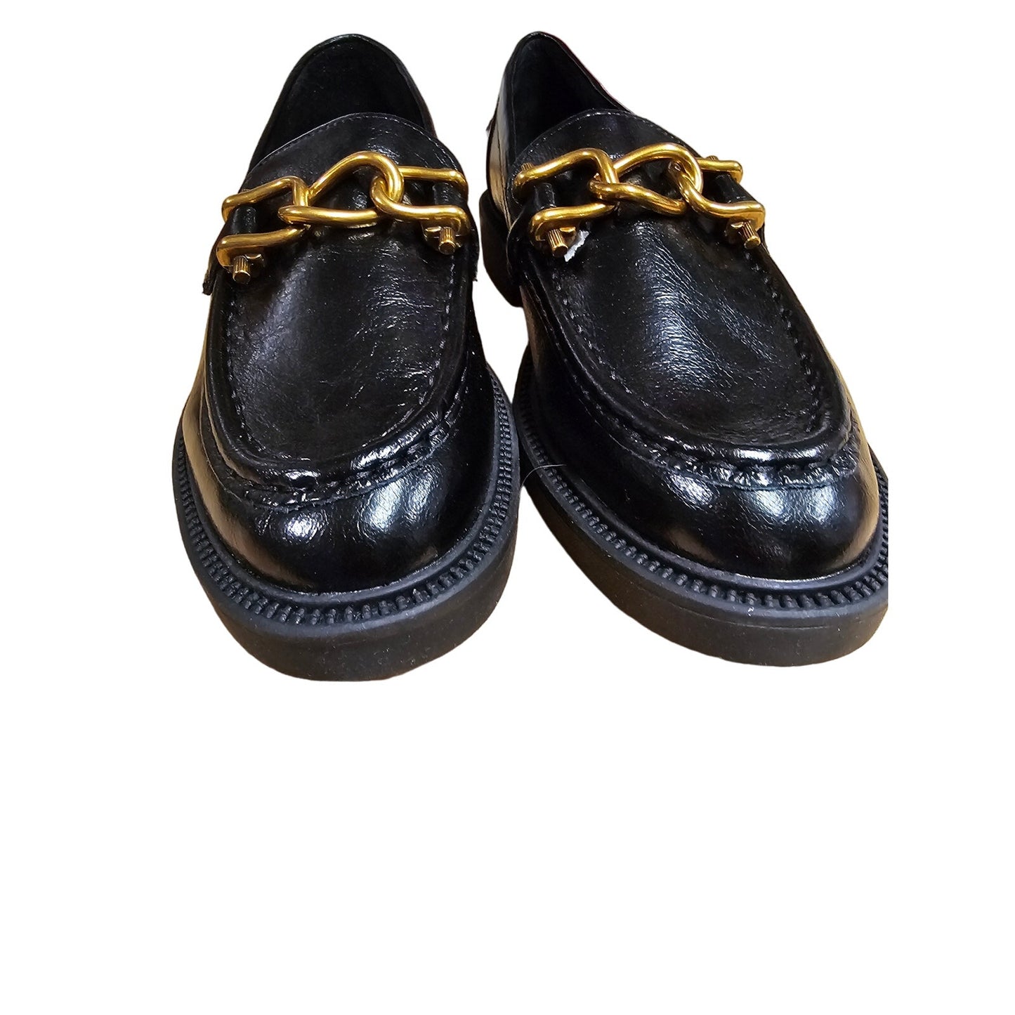 NWOB Black Leather Steve Madden Kalon Loafers with bit accents size 9
