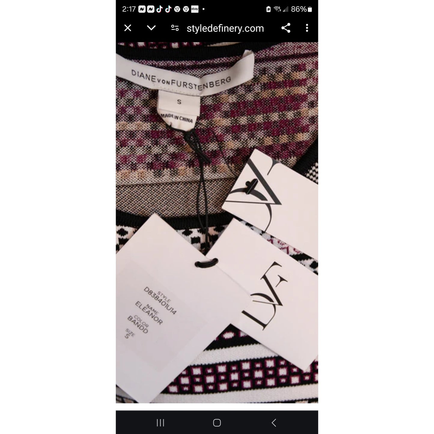 NWOT Diane Von Furstenberg Kleid IM Bodycon Stil Dress ladies size Medium