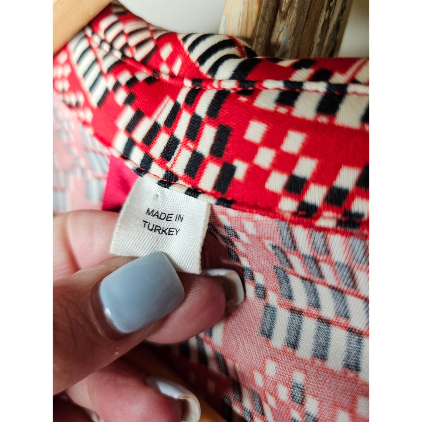 Retro Style Button Up Ladies Shirt with abstract print size 4