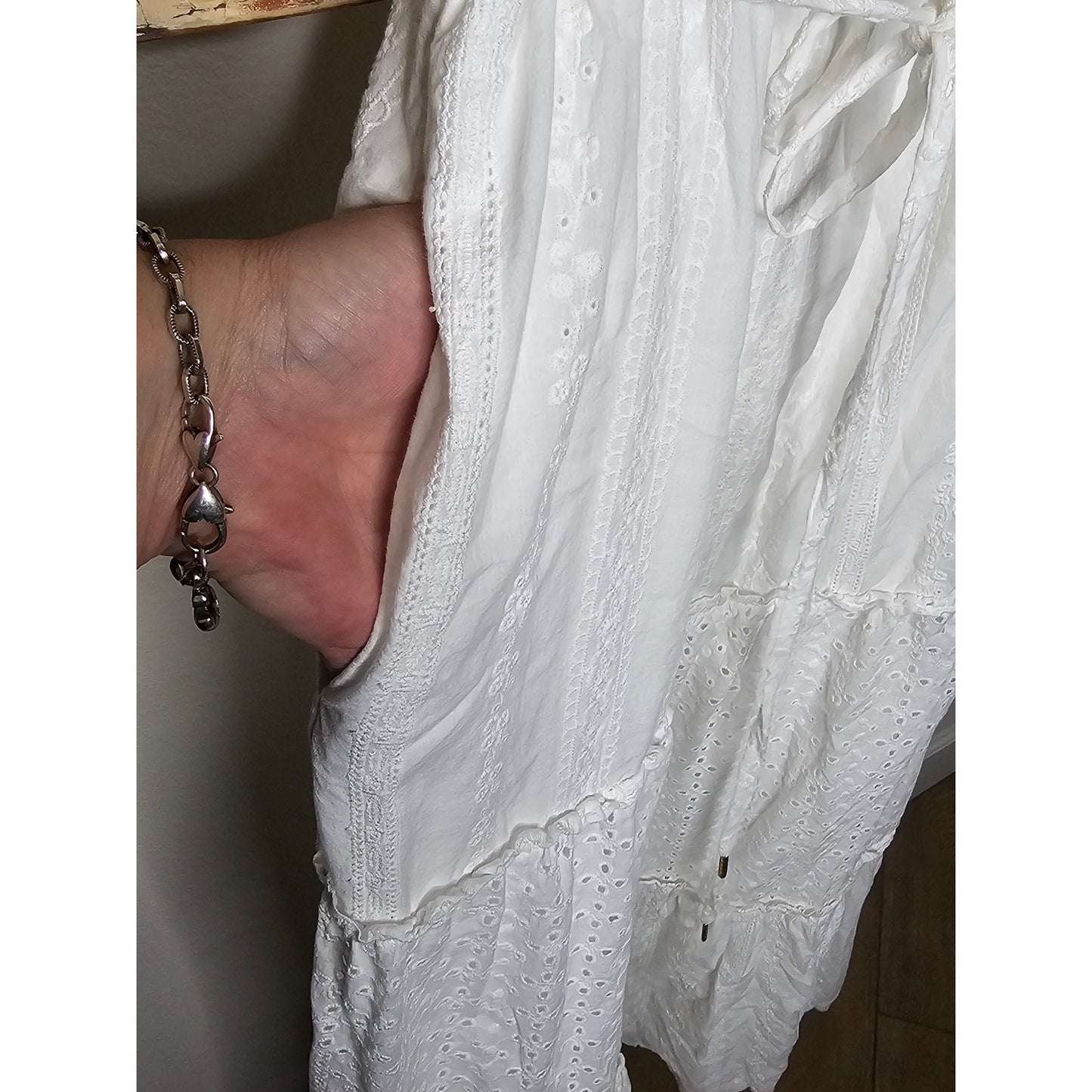 Draper James RSVP White Eyelet Tiered Ladies XXL Midi Dress