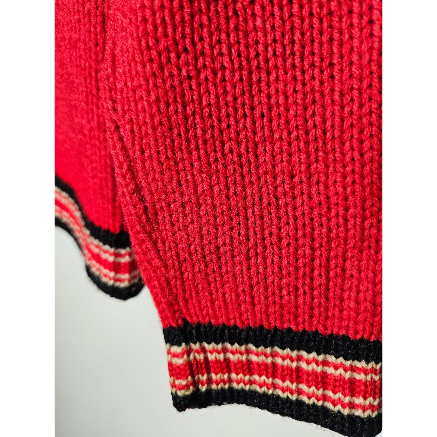 Vintage Red/Blue/White GARLAND Cardigan W/ Silver Top Buttons Ladies size small