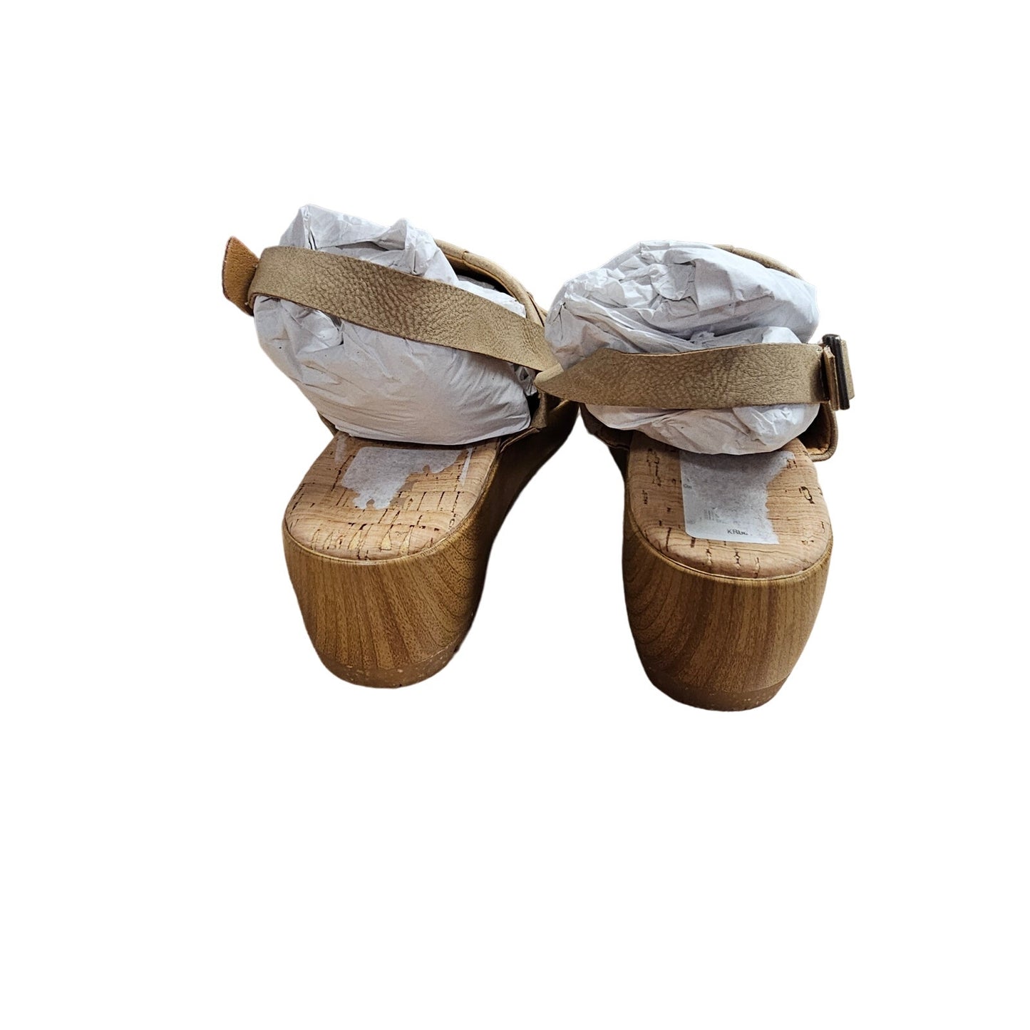 NWOB Korks Fraya natural Leather Comfort Wedge Sandals Ladies size 8