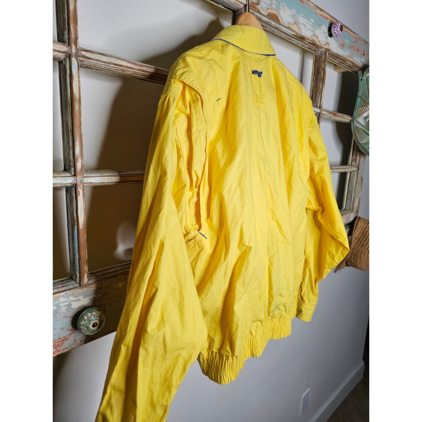 Vintage Goodyear Blimp Yellow & Blue Zip Up Utility Jacket Men's Size Medium