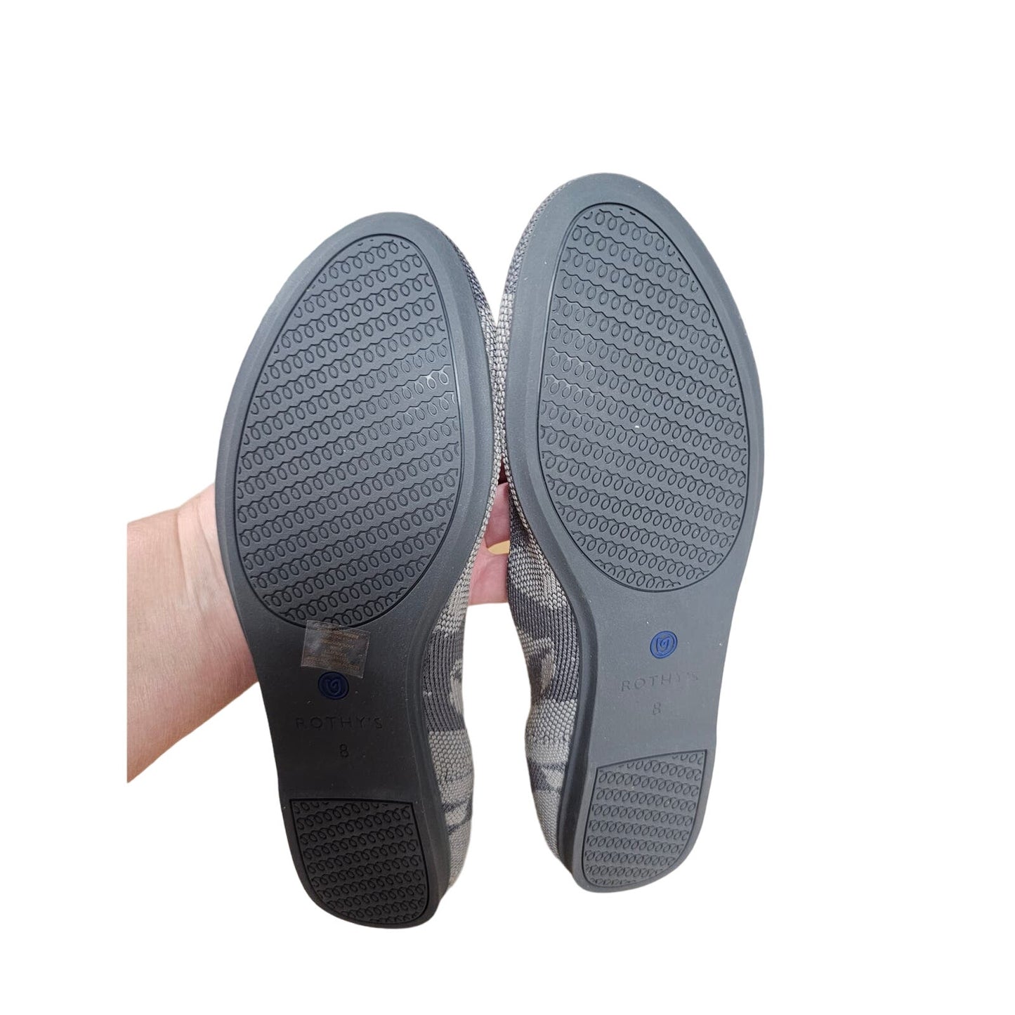 NWOB Rothy's Gray Camo Ballerina Rounded Toe Flats ladies Shoes size 8