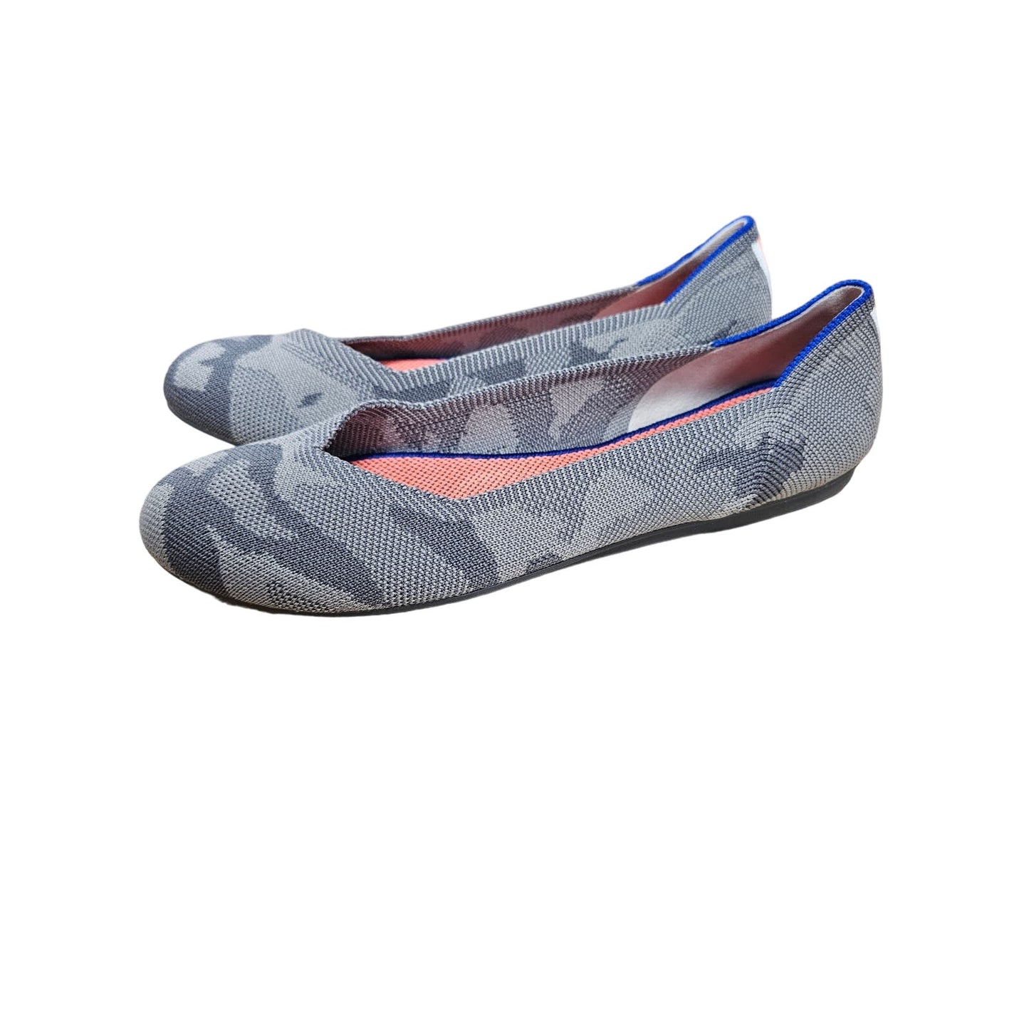 NWOB Rothy's Gray Camo Ballerina Rounded Toe Flats ladies Shoes size 8