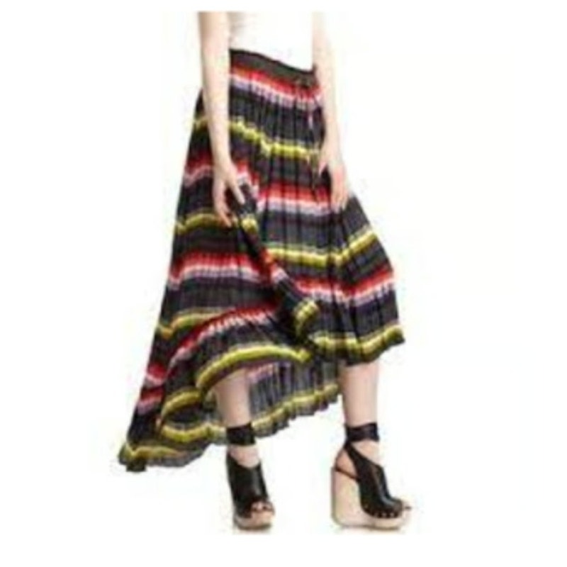 Free People Pleated High Low Cinch Waist Skirt Ladies size Medium