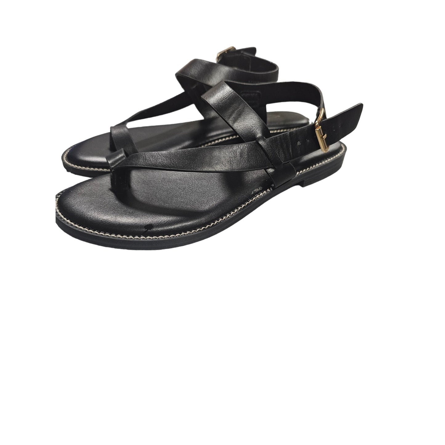 Joie Lennox Black Leather Strappy Sandals W/ Rubber Soles Ladies Size 7