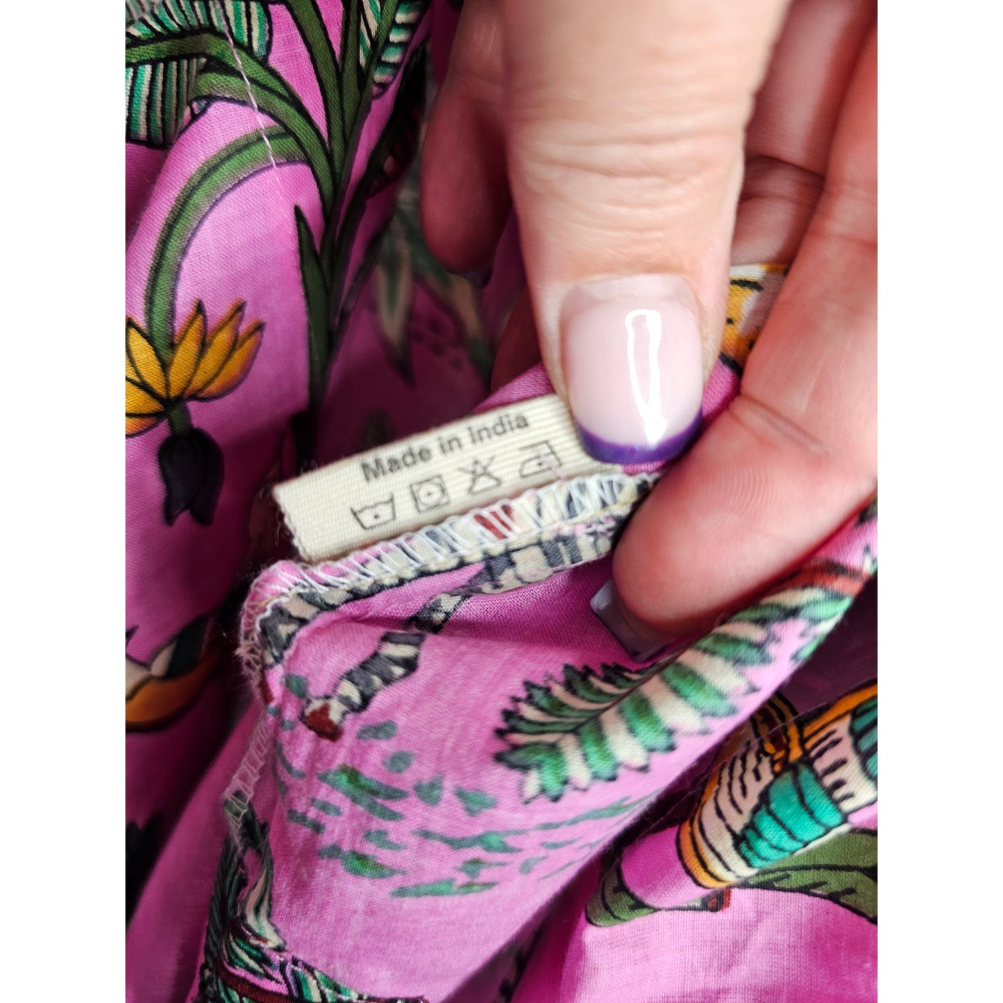 Pink Jungle Print Pullover Tunic Ladies Size Medium by Little Tibet Boutique