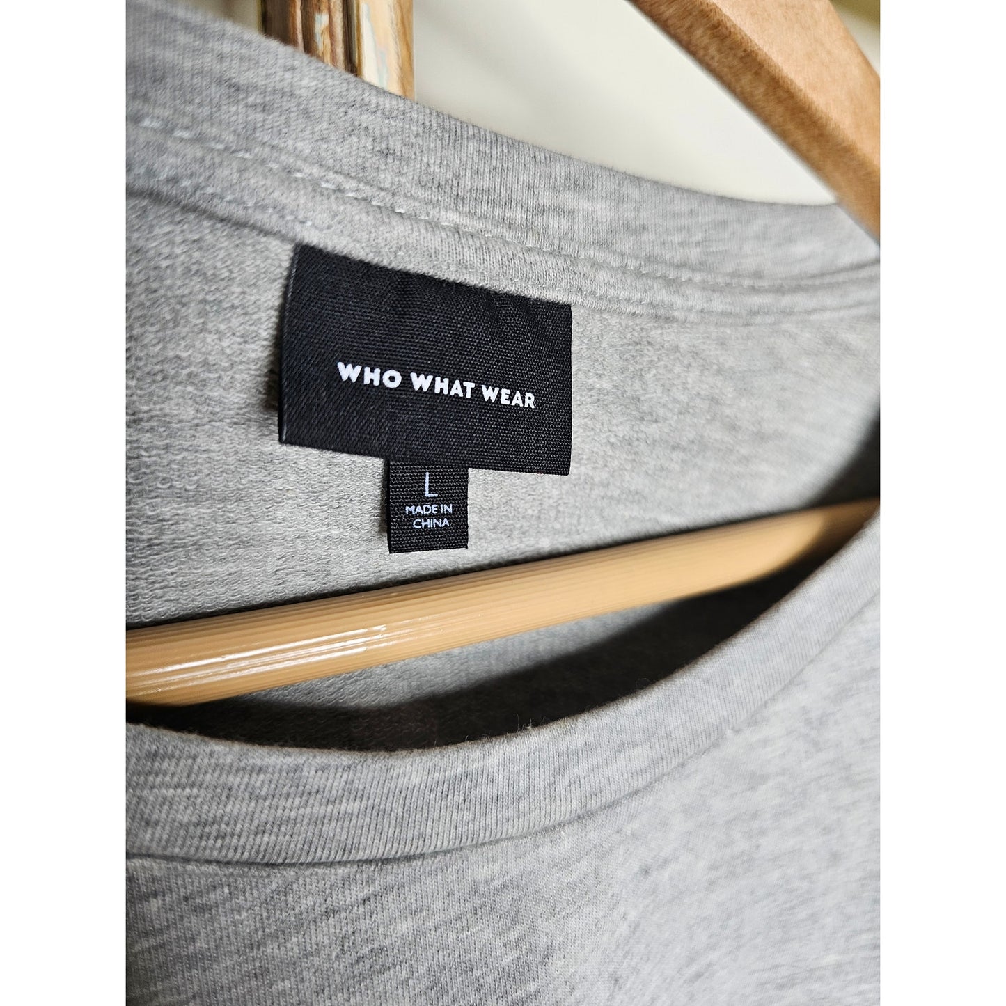 Who What Wear Grey Sporty Tie Front Shirt w/ Wide 3/4 Sleeves Size Large