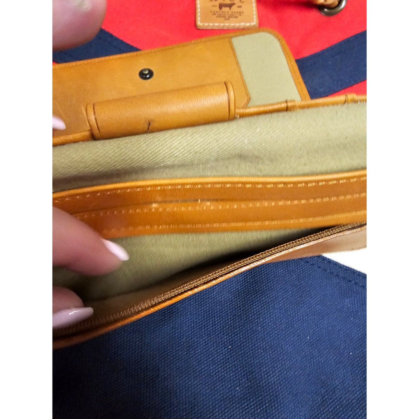 LL Bean Canvas/ leather Travel Passport ID Organizer for man or woman