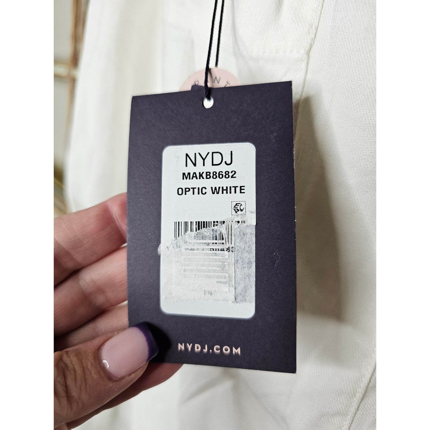 NWT NYDJ Optic white Linen Blend Lift/Tuck Pants Ladies size 14