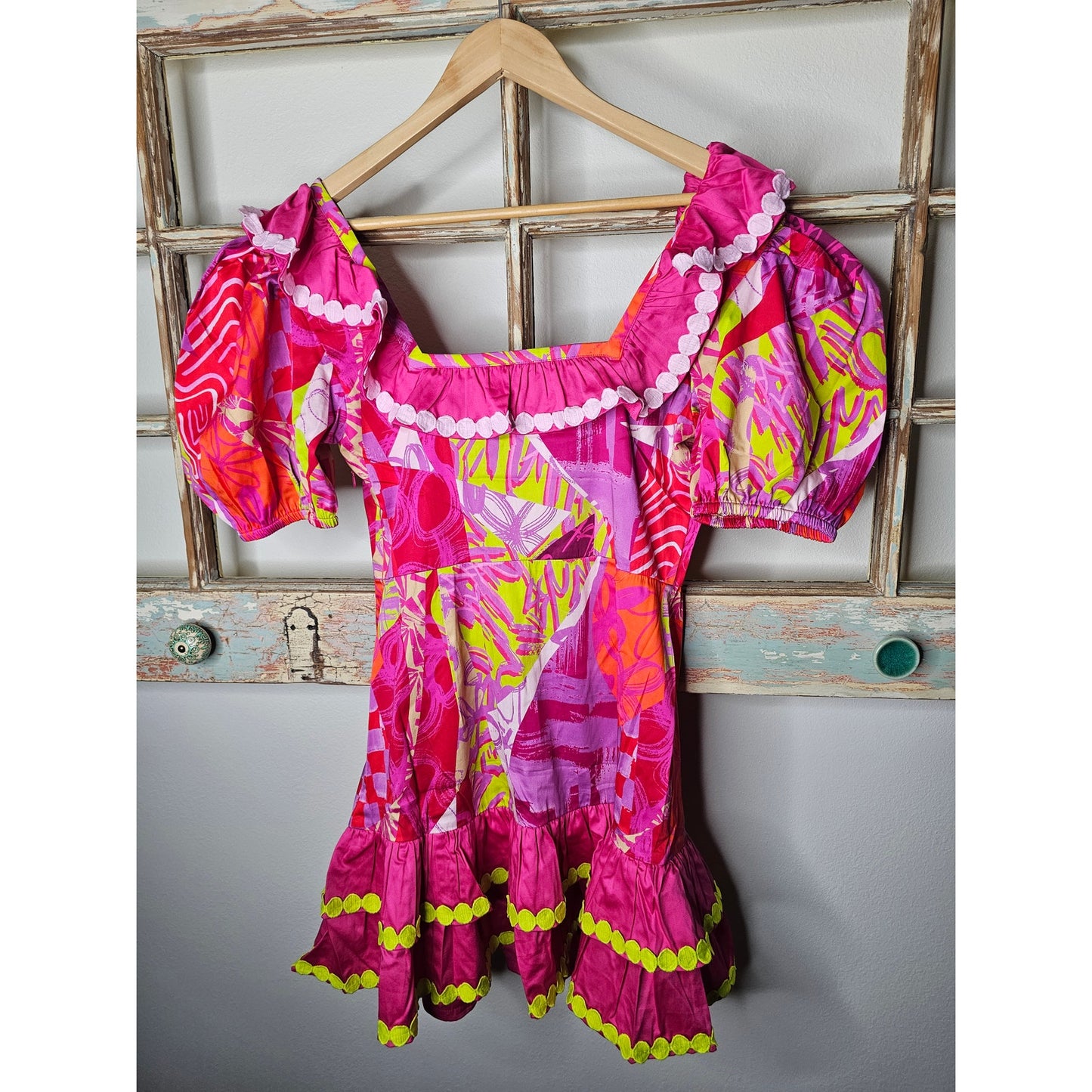 NWT Alden Adair Emma Dress in Crazy Crush Cotton Size Small
