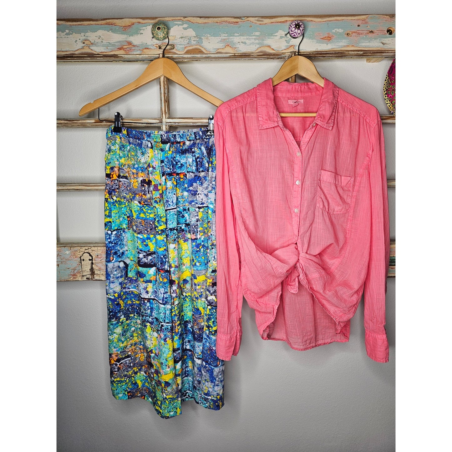 Caslon Lightweight 100% Cotton Melon Colored Button Up Size XL