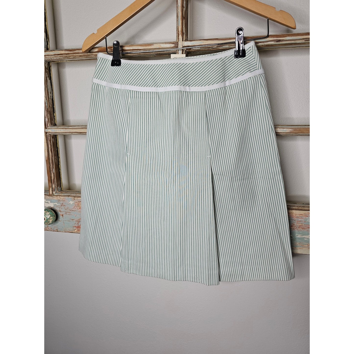 NWT Ann Taylor Loft Green & White Striped Tennis Style Skirt Size 0 Petite