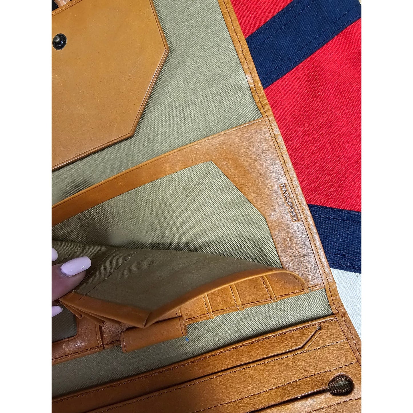 LL Bean Canvas/ leather Travel Passport ID Organizer for man or woman