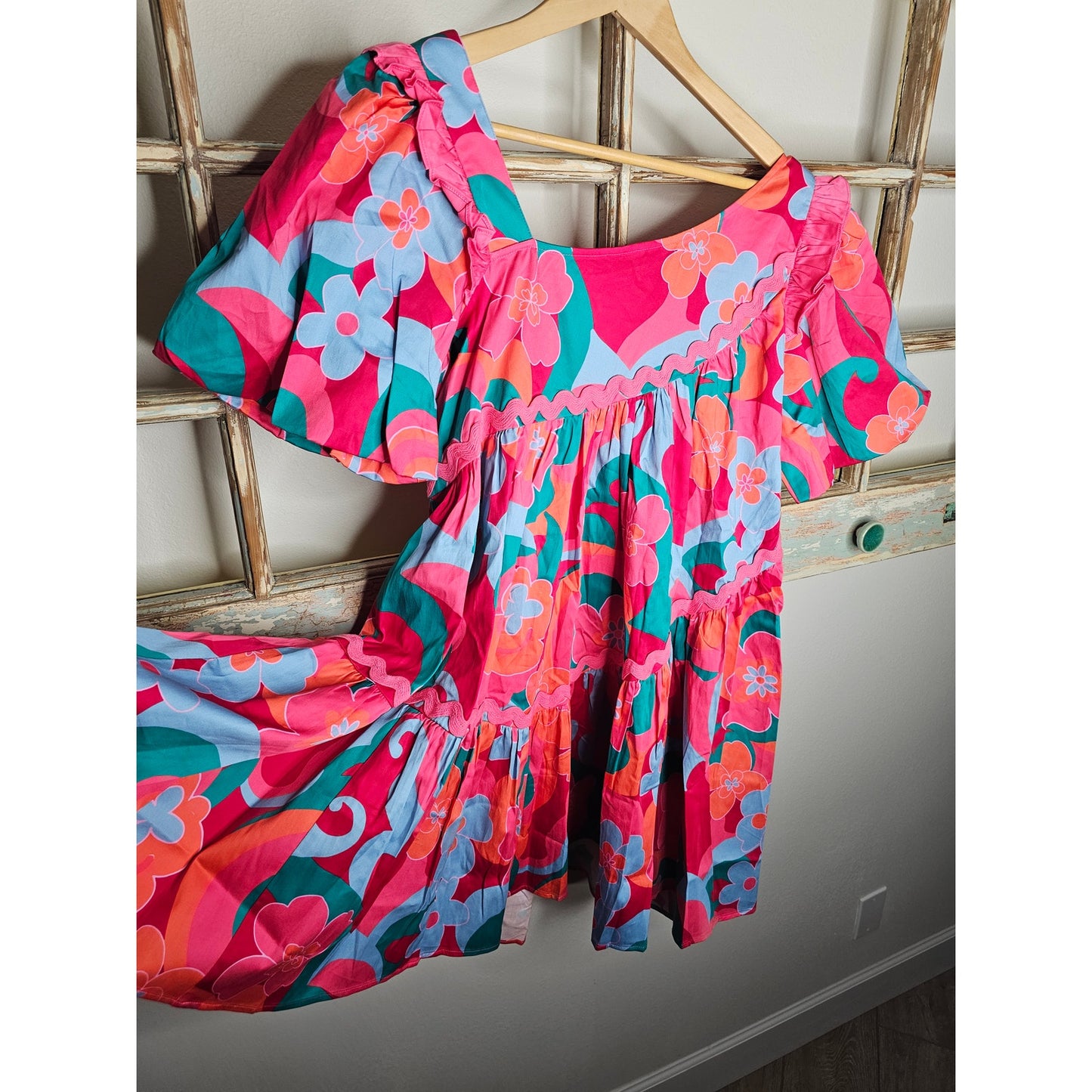 NWT Alden Adair Chandler Trippy Mini Babydoll Dress Size XS