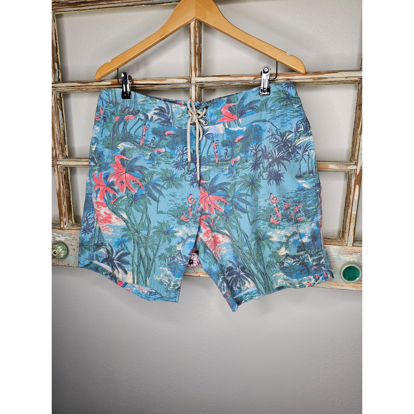 Faherty Men's Board Shorts Swim Trunks Bathing Suit Hawaiian Waist 34
