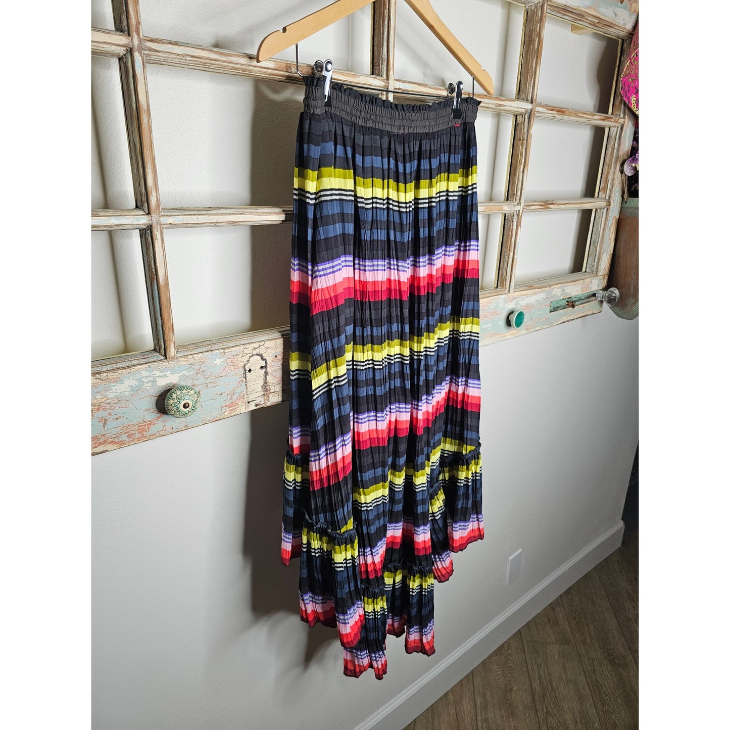 Free People Pleated High Low Cinch Waist Skirt Ladies size Medium