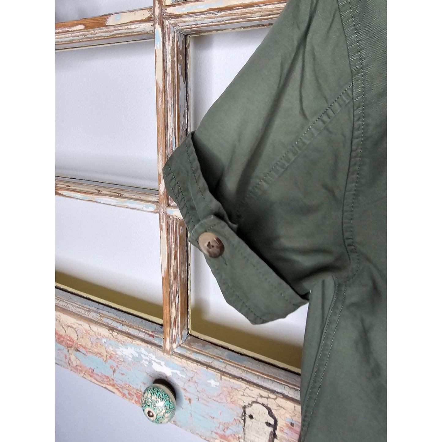Gap Army Green Shirttail Hem Dress Ladies Size XS with pockets